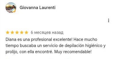 Captura de la reseña de Giovanna Laurenti en Google Maps