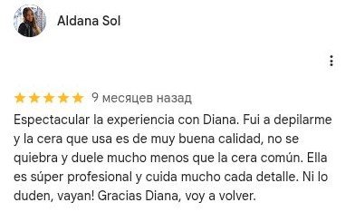 Captura de la reseña de Aldana Sol en Google Maps