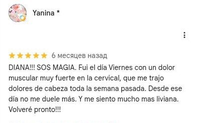 Captura de la reseña de Yanina en Google Maps